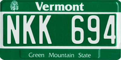 VT license plate NKK694