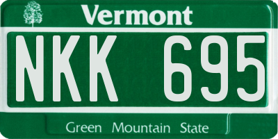 VT license plate NKK695