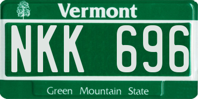 VT license plate NKK696