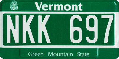 VT license plate NKK697