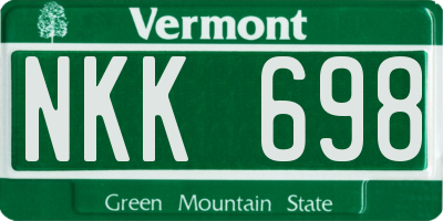 VT license plate NKK698