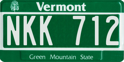 VT license plate NKK712