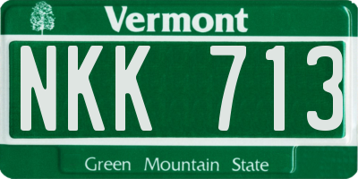 VT license plate NKK713