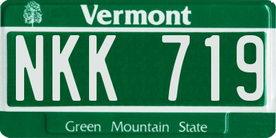 VT license plate NKK719