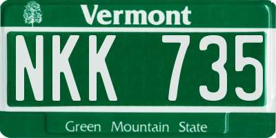 VT license plate NKK735