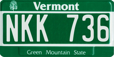 VT license plate NKK736