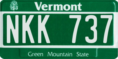 VT license plate NKK737