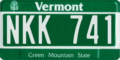 VT license plate NKK741