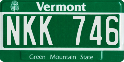 VT license plate NKK746