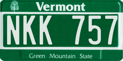 VT license plate NKK757