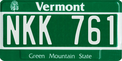 VT license plate NKK761