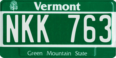 VT license plate NKK763