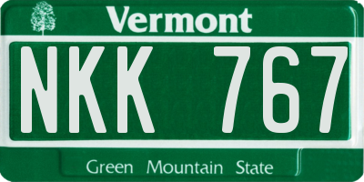 VT license plate NKK767