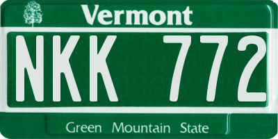 VT license plate NKK772