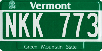 VT license plate NKK773