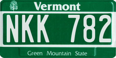 VT license plate NKK782