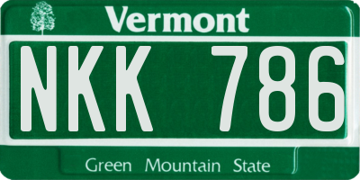 VT license plate NKK786