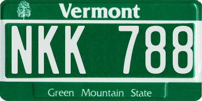VT license plate NKK788