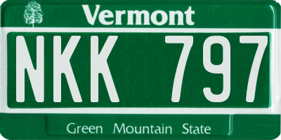 VT license plate NKK797