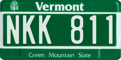 VT license plate NKK811