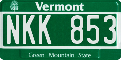 VT license plate NKK853