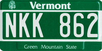 VT license plate NKK862