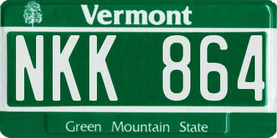 VT license plate NKK864