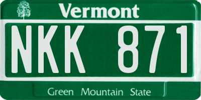 VT license plate NKK871
