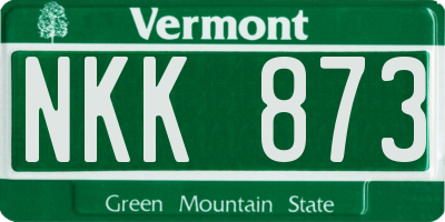 VT license plate NKK873