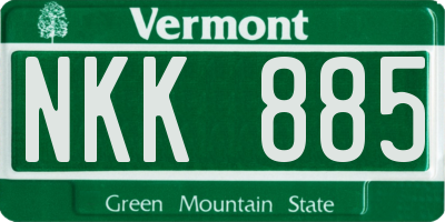 VT license plate NKK885