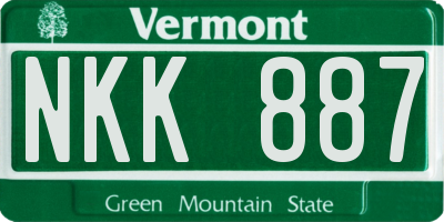 VT license plate NKK887