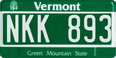 VT license plate NKK893
