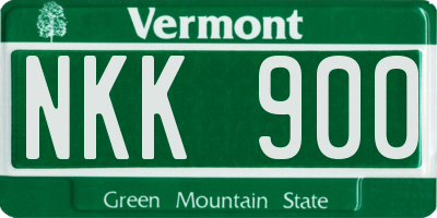 VT license plate NKK900