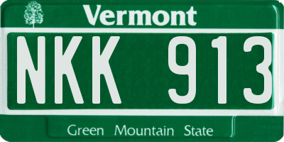VT license plate NKK913