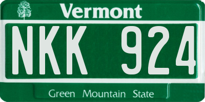 VT license plate NKK924