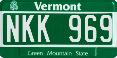 VT license plate NKK969