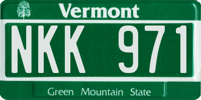 VT license plate NKK971