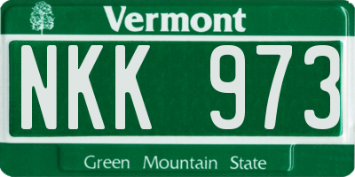 VT license plate NKK973