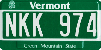 VT license plate NKK974
