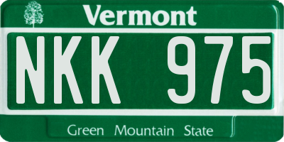 VT license plate NKK975