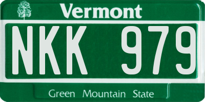 VT license plate NKK979