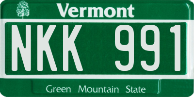 VT license plate NKK991