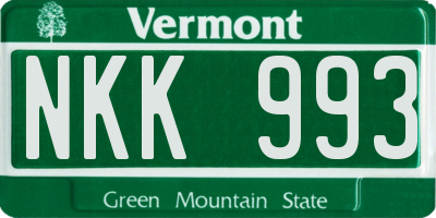 VT license plate NKK993
