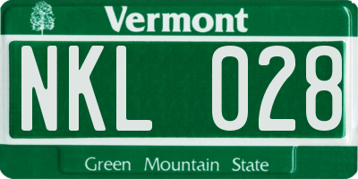 VT license plate NKL028