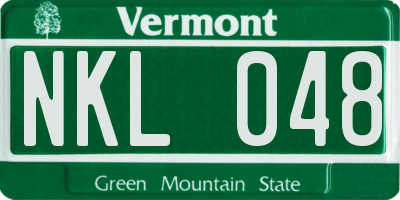 VT license plate NKL048