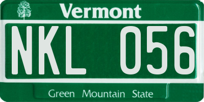 VT license plate NKL056