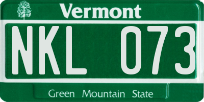 VT license plate NKL073