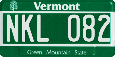 VT license plate NKL082