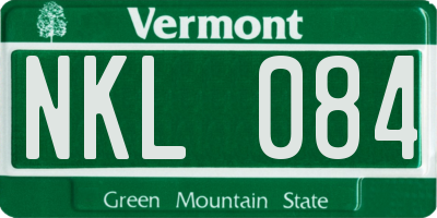 VT license plate NKL084