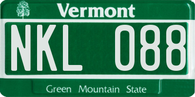VT license plate NKL088